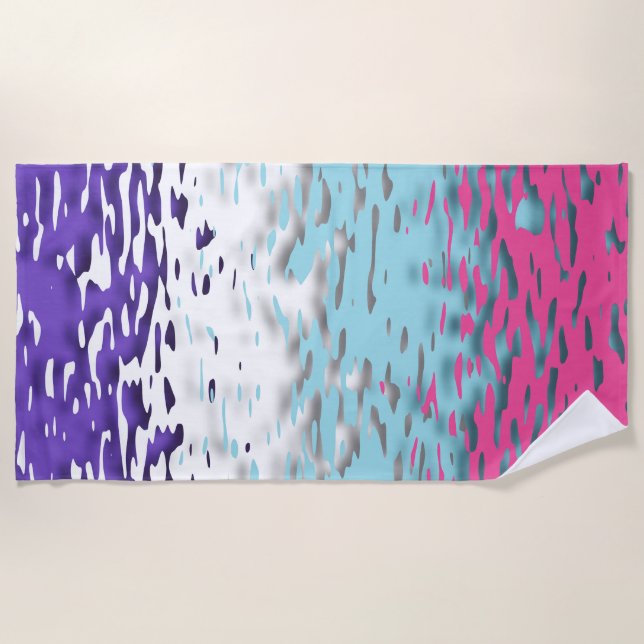Funky Trippy Ripply Groovy Multisexual Pride Flag Beach Towel (Front)