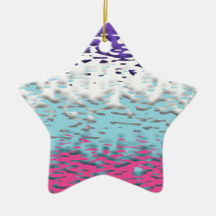 Funky Trippy Ripply Groovy Multisexual Pride Flag Ceramic Ornament