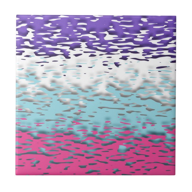 Funky Trippy Ripply Groovy Multisexual Pride Flag Ceramic Tile (Front)