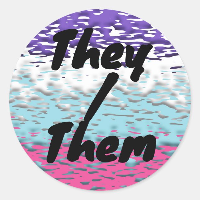 Funky Trippy Ripply Groovy Multisexual Pride Flag Classic Round Sticker (Front)