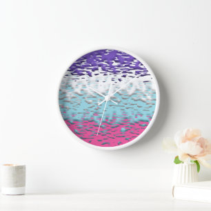 Funky Trippy Ripply Groovy Multisexual Pride Flag Clock