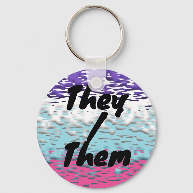 Funky Trippy Ripply Groovy Multisexual Pride Flag Key Ring (Front)