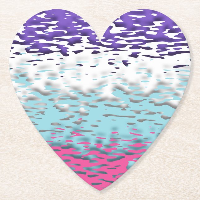 Funky Trippy Ripply Groovy Multisexual Pride Flag Paper Coaster (Front)