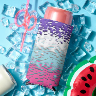 Funky Trippy Ripply Groovy Multisexual Pride Flag Seltzer Can Cooler