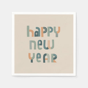 Funky Typography Happy New Year design Napkin