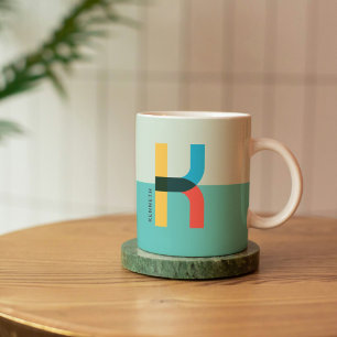 Funky Unique Letter K Personalised Coffee Mug