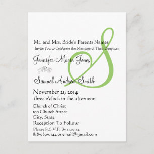 Funky UpBeat Modern Monogram Wedding Invitation