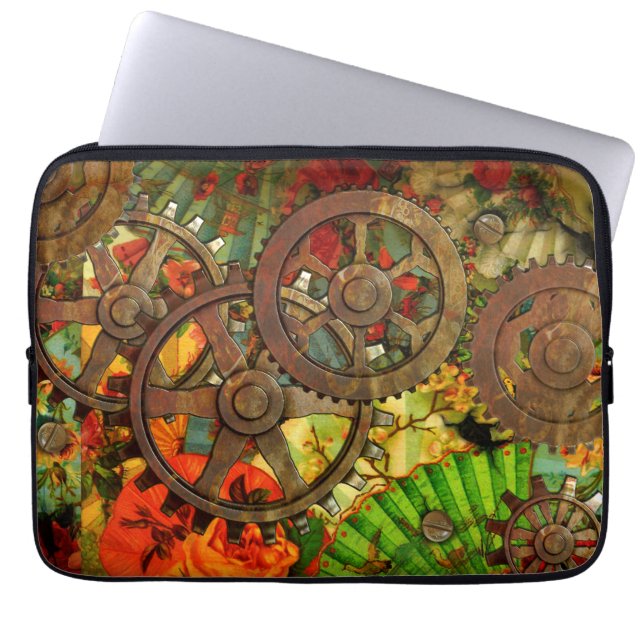 Funky Victorian Steampunk Laptop Sleeve (Front)