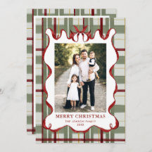 Funky Vintage Christmas Red Bow Coquette5 Photo Ho