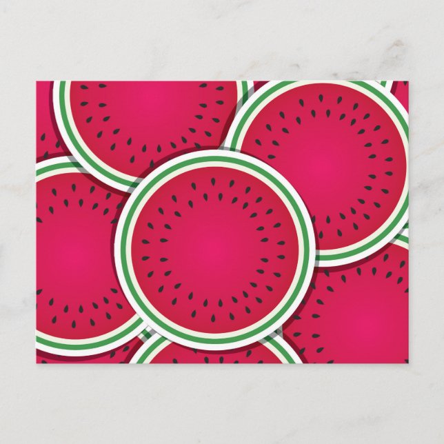 Funky watermelon slices postcard (Front)