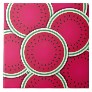 Funky watermelon slices tile