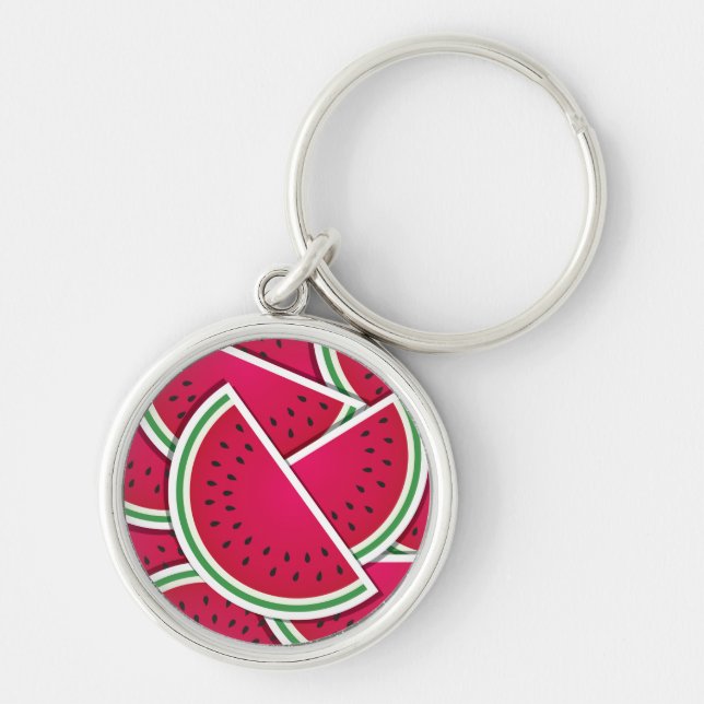 Funky watermelon wedges key ring (Front)