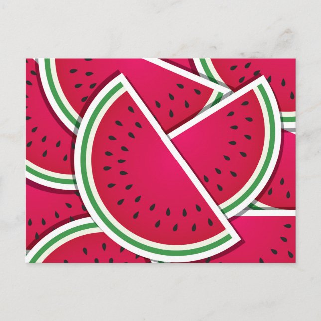 Funky watermelon wedges postcard (Front)