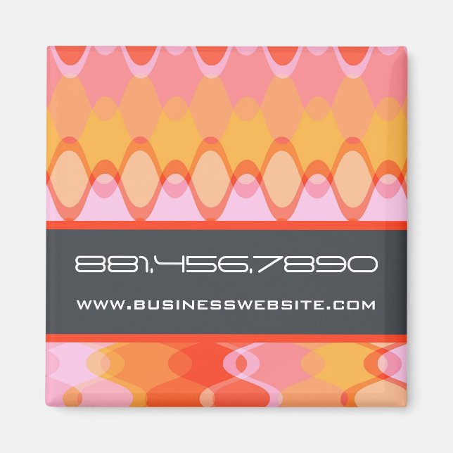 Funky Waves | 03 * Pink Yellow Orange | Magnet (Front)