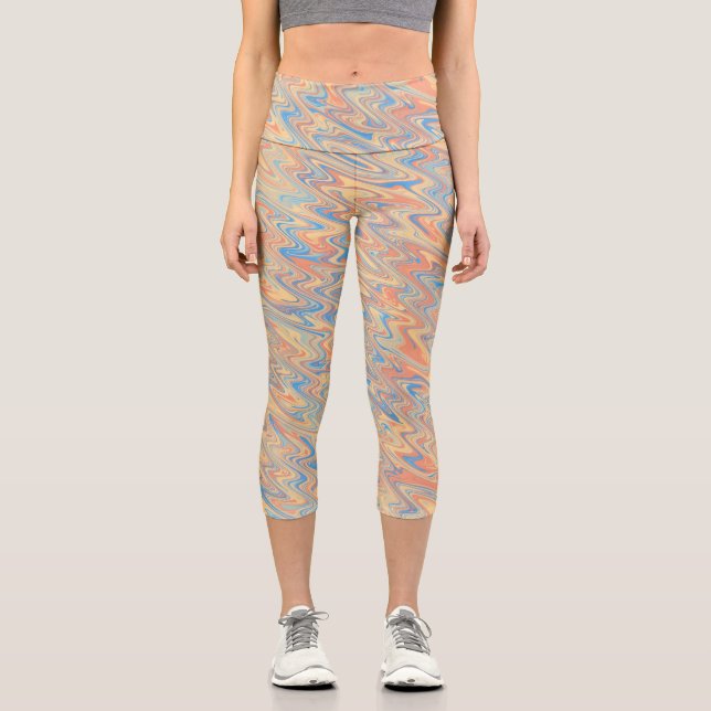 Funky Waves Capri Leggings (Front)
