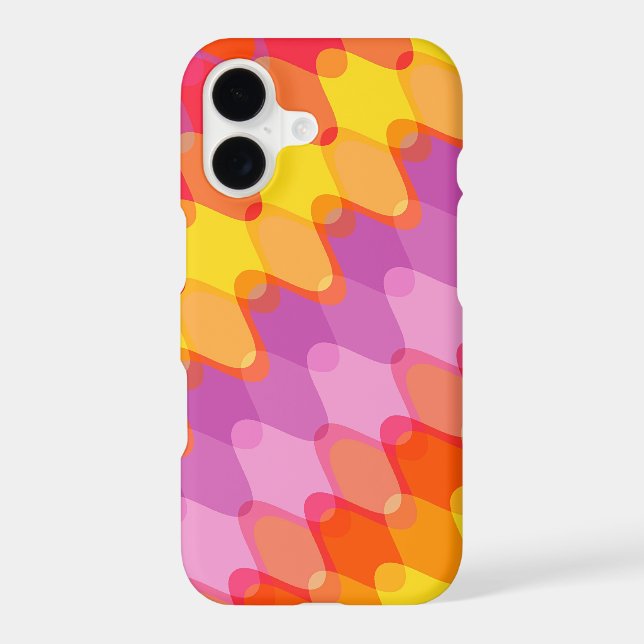 Funky Waves Red Pink Purple Retro Mod Art Pattern (Back)