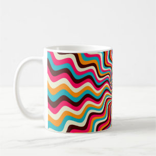 Funky wavy multicolored sunburst background art. 7 coffee mug