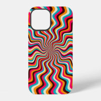 Funky wavy multicolored sunburst background art. 7