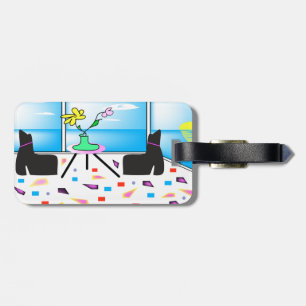 Funky Whimsical Colourful Miami, Graphic Luggage Tag