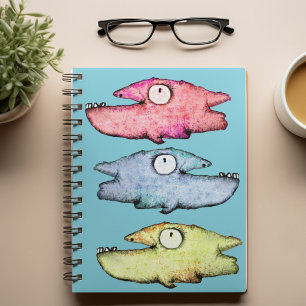 Funky Whimsical fish Notebook