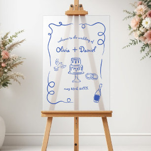 Funky Whimsical Hand Lettered Welcome Sign