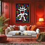 Funky White Alien – Neon Pop Art Creature Wall Art<br><div class="desc">This white funky alien brings neon joy to life! Big eyes,  quirky shapes,  and bold lines create a playful pop art design. Perfect for those who love funky decor,  quirky aliens,  and neon vibes that make any wall shine.</div>