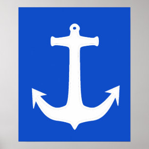 Funky White Anchor A3 Poster
