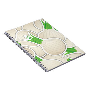 Funky white onions notebook