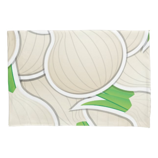 Funky white onions pillowcase (Front)