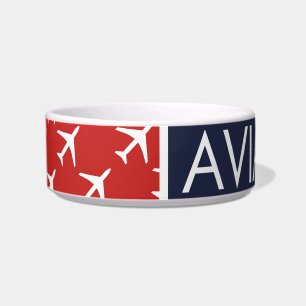 Funky White Plane Aeroplane Pilot Aviation Bowl