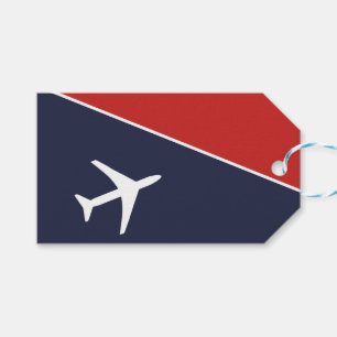 Funky White Plane Aeroplane Pilot Aviation Gift Tags