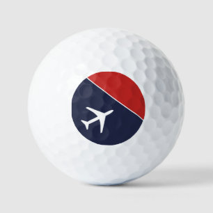 Funky White Plane Aeroplane Pilot Aviation Golf Balls