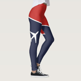 Funky White Plane Aeroplane Pilot Aviation Leggings