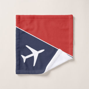 Funky White Plane Airplane Pilot Aviation Wash Cloth