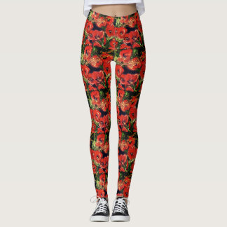 Funky Wild Poppy leggings