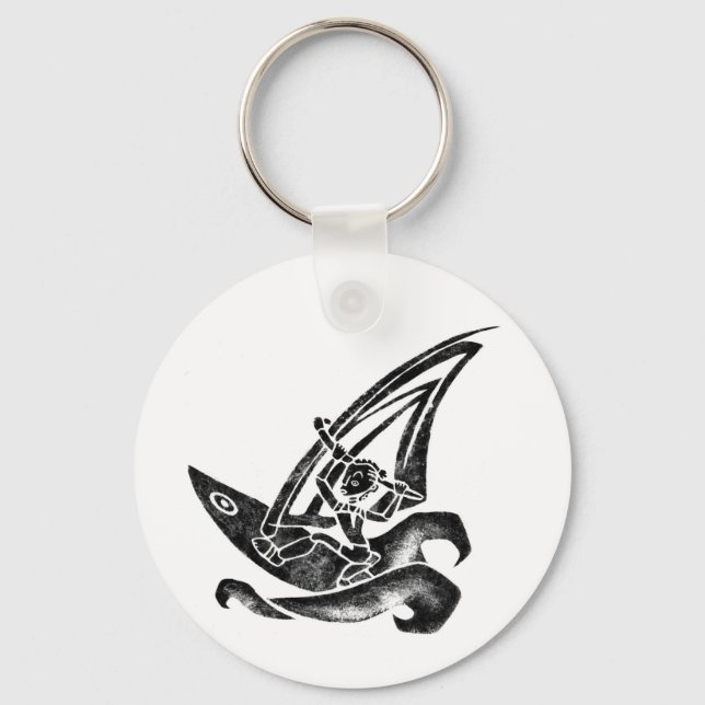 Funky Windsurfer Key Ring (Front)