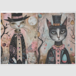 Funky Wired Cats Decoupage Tissue Paper