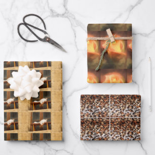 Funky Wrapping Paper Flat Sheet Set of 3