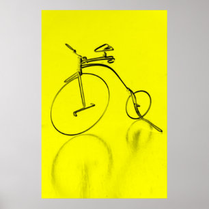 Funky yello bicycle Poster