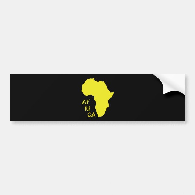 Funky Yellow Africa Map Bumper Sticker (Front)