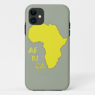 Funky Yellow Africa Map iPhone 11 Case