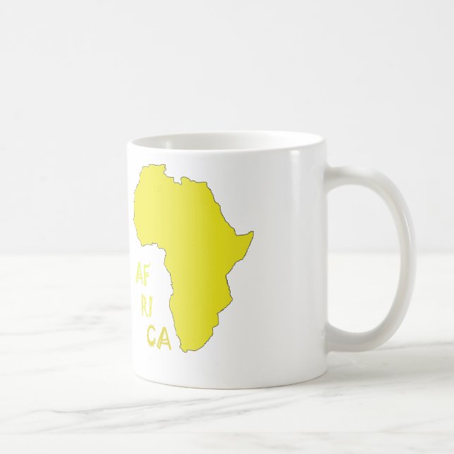Funky Yellow Africa Map Coffee Mug (Right)