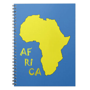 Funky Yellow Africa Map Notebook