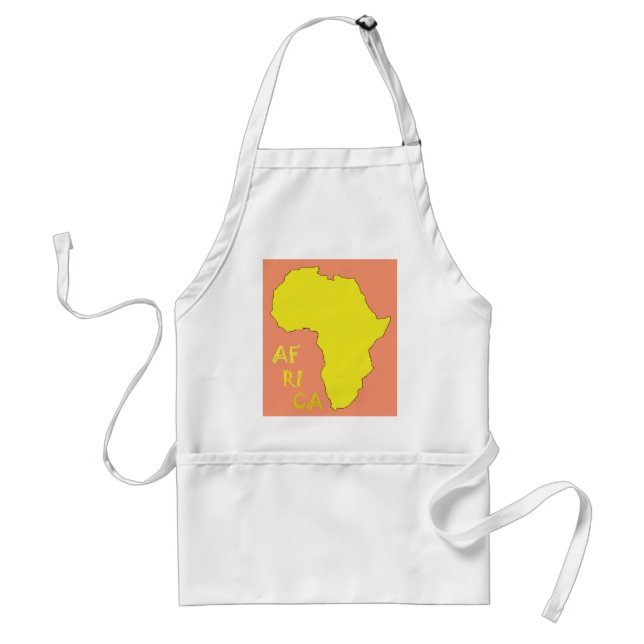 Funky Yellow Africa Map Standard Apron (Front)