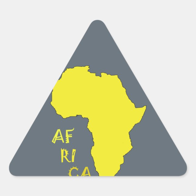 Funky Yellow Africa Map Triangle Sticker (Front)