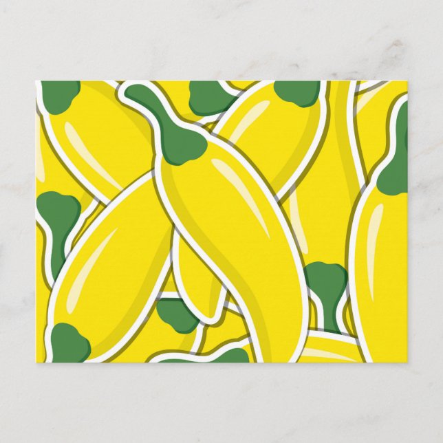 Funky yellow chilli peppers postcard (Front)