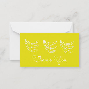 Funky yellow happy banana card