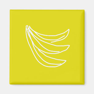 Funky yellow happy banana magnet