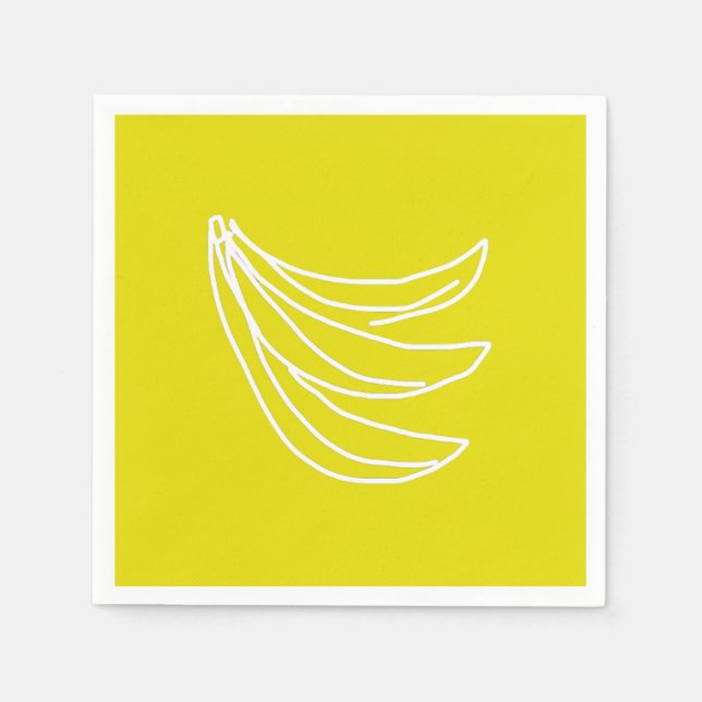 Funky yellow happy banana napkin (Front)