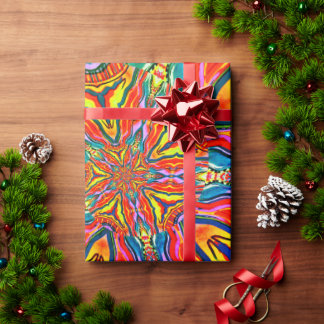 Funky Yellow Neon Pattern Wrapping Paper